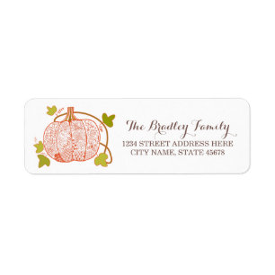 Whimsical Pumpkin Address Labels