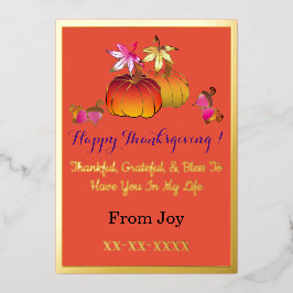 Whimsical Pumpkin Charms Erntedank Herbst Folien Feiertagskarte