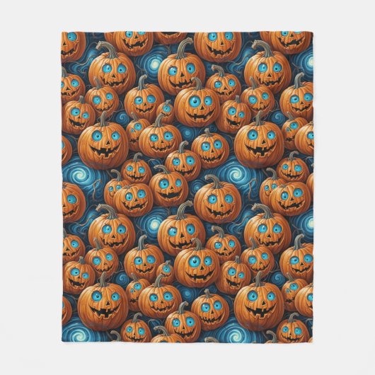 Whimsical Pumpkin Halloween Fleece Blanket (Vorderseite)