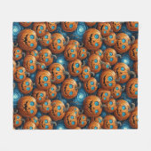 Whimsical Pumpkin Halloween Fleece Blanket (Vorderseite (Horizontal))