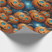 Whimsical Pumpkin Halloween Wrapping Paper Geschenkpapier (Ecke)