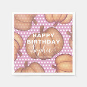 Whimsical Pumpkin Happy Birthday Party  Serviette (Vorderseite)