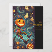 Whimsical Pumpkin Head Hexenkopf Halloween-Party Einladung (Rückseite)