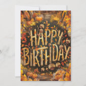 Whimsical Pumpkin Herbst glücklich Geburtstag Karte (Vorderseite)