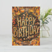 Whimsical Pumpkin Herbst glücklich Geburtstag Karte (Stehend Vorderseite)
