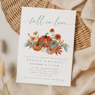 Whimsical Pumpkin Herbst Liebes Engagement Party Einladung