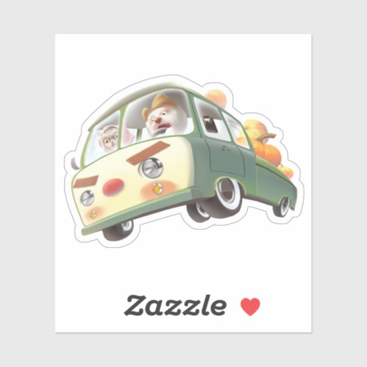 Whimsical Pumpkin Ride Aufkleber (Blatt)