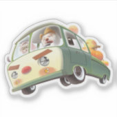 Whimsical Pumpkin Ride Aufkleber (Vorderseite)