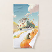 Whimsical Pumpkin Ride Badhandtuch Set (Handtuch)