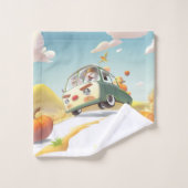Whimsical Pumpkin Ride Badhandtuch Set (Waschlappen)
