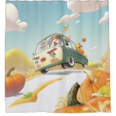 Whimsical Pumpkin Ride Duschvorhang (Vorderseite)