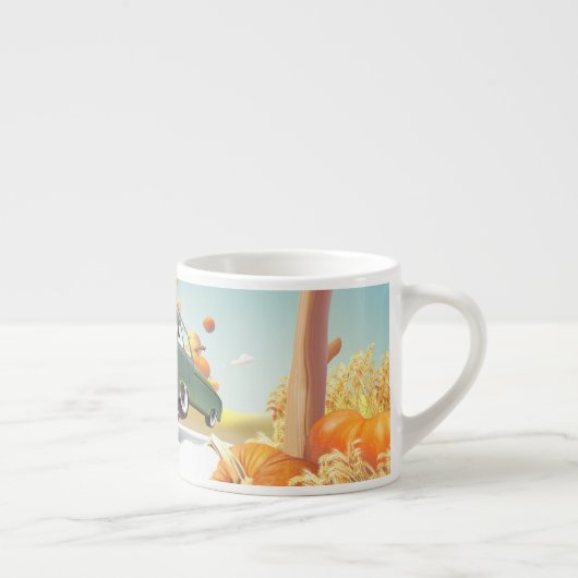 Whimsical Pumpkin Ride Espressotasse (Rechts)