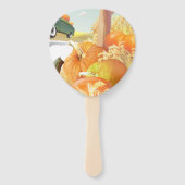 Whimsical Pumpkin Ride Fächer (Rückseite)