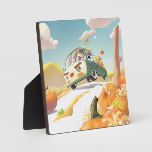 Whimsical Pumpkin Ride Fotoplatte (Vorderseite)