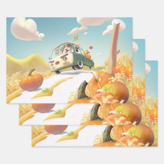 Whimsical Pumpkin Ride Geschenkpapier Set (Set)
