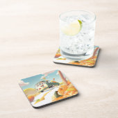 Whimsical Pumpkin Ride Getränkeuntersetzer (Rechte Seite)