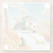 Whimsical Pumpkin Ride Glasuntersetzer (Rückseite)