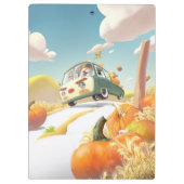 Whimsical Pumpkin Ride Klemmbrett (Rückseite)