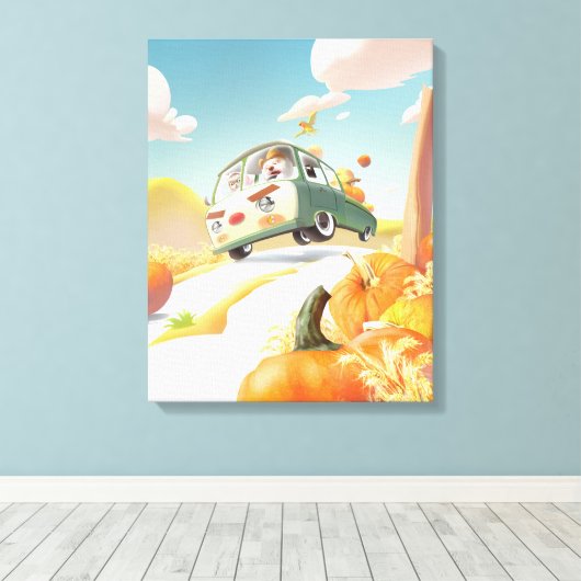 Whimsical Pumpkin Ride Leinwanddruck (Insitu (Holzboden))