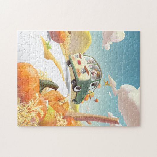 Whimsical Pumpkin Ride Puzzle (Horizontal)