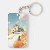Whimsical Pumpkin Ride Schlüsselanhänger (Rückseite)