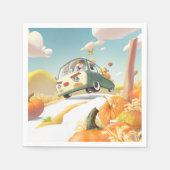 Whimsical Pumpkin Ride Serviette (Vorderseite)