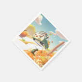 Whimsical Pumpkin Ride Serviette (Ecke)