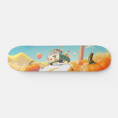 Whimsical Pumpkin Ride Skateboard (Horizontal)