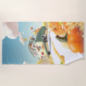 Whimsical Pumpkin Ride Strandtuch (Vorderseite)