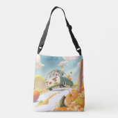 Whimsical Pumpkin Ride Tragetaschen Mit Langen Trägern (Rückseite)