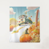 Whimsical Pumpkin Ride Wandteppich (Vorderseite)