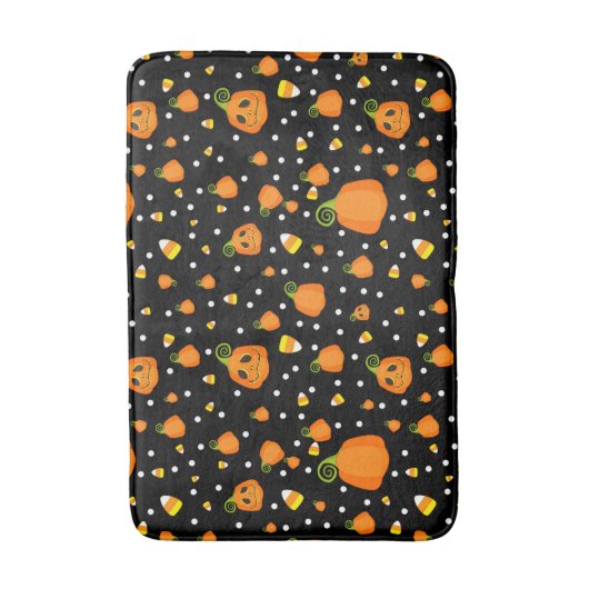 Whimsical Pumpkins & Candy Mais Fun Halloween Badematte (Vorderseite Vertikal)