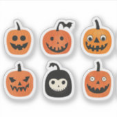 Whimsical Pumpkins Halloween Jack-o-Lanterns Aufkleber (Vorderseite)