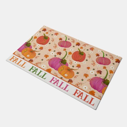 Whimsical Pumpkins Herbstlaubs Fußmatte (Schrägansicht)