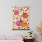 Whimsical Pumpkins Herbstlaubs Wandteppich Mit Holzrahmen (Schlafzimmer)