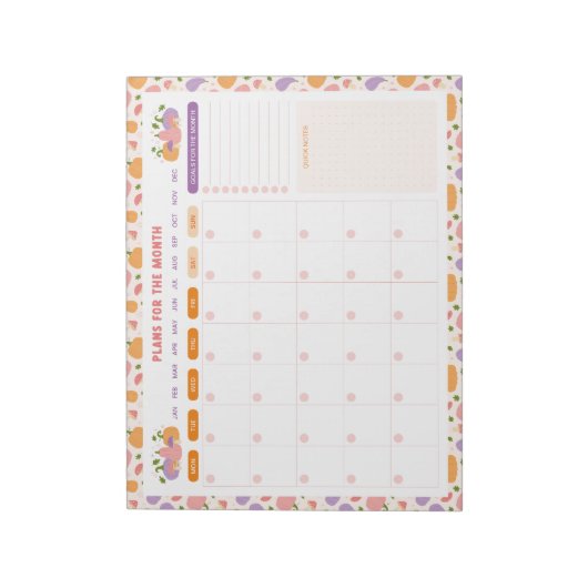 Whimsical Pumpkins monatlich zu tun, Planer aufzul Notizblock (Rotiert)