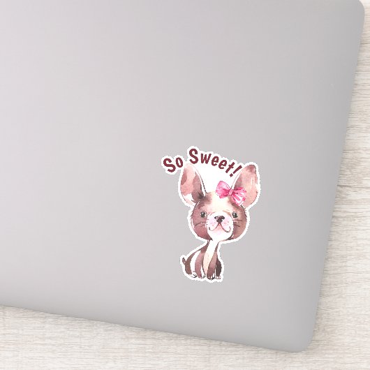 Whimsical Puppy Dog "So Sweet" Aufkleber (Detail)