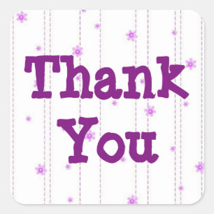 Whimsical Purple Blumen Danke, dass du Sticker
