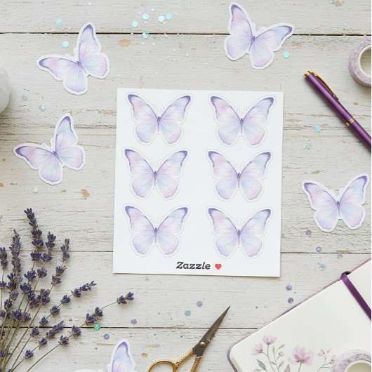 Whimsical Purple Butterfly Aesthetic Planner Aufkleber