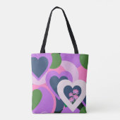 Whimsical Purple Heart Art Tote Tasche (Rückseite)