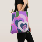 Whimsical Purple Heart Art Tote Tasche (Von Nahem)