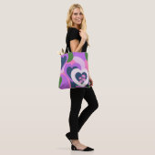 Whimsical Purple Heart Art Tote Tasche (Am Model)