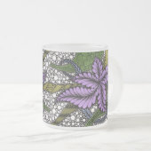 Whimsical Purple Leaf Flower Zentangle Muster Fro Mattglastasse (VorderseiteRechts)