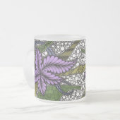 Whimsical Purple Leaf Flower Zentangle Muster Fro Mattglastasse (Vorderseite Links)