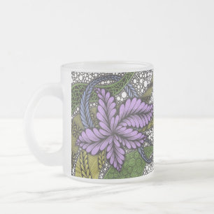 Whimsical Purple Leaf Flower Zentangle Muster Fro Mattglastasse