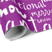 Whimsical Purple Merry Christmas Script Geschenkpapier (Rolleneckpunkt)