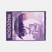 Whimsical Purple Moon Kunst Personalisiert Fleecedecke (Vorderseite (Horizontal))