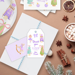 Whimsical Purple Nutcracker Birthday Gift Tag Geschenkanhänger