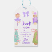 Whimsical Purple Nutcracker Birthday Gift Tag Geschenkanhänger (Vorderseite)