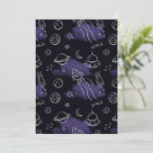 Whimsical Purple Outer Space Seamless Pattern Einladung (Stehend Vorderseite)